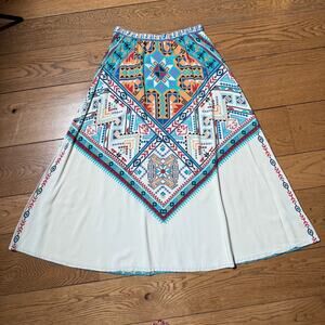 Flying Tomato Women Skirt Maxi SZ M Aztec Western Ranch Rodeo Boho Midi READ